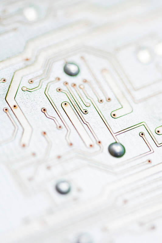 Tin Art Print featuring the photograph Close-up Of A Circuit Board #2 by Nicholas Rigg