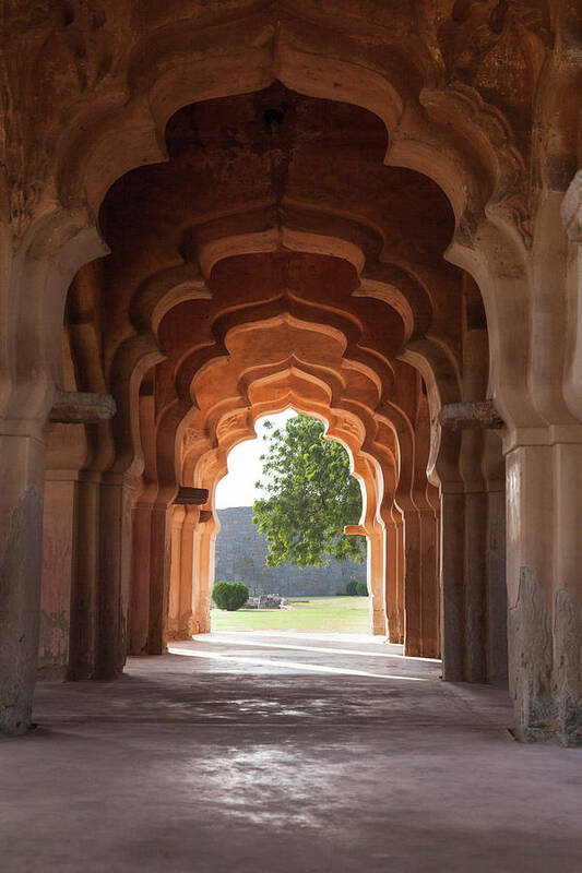 Arch Art Print featuring the photograph Lotus Mahal #2 by Maria Heyens