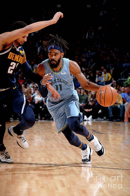 Mike Conley Art Print featuring the photograph Memphis Grizzlies V Denver Nuggets #2 by Bart Young