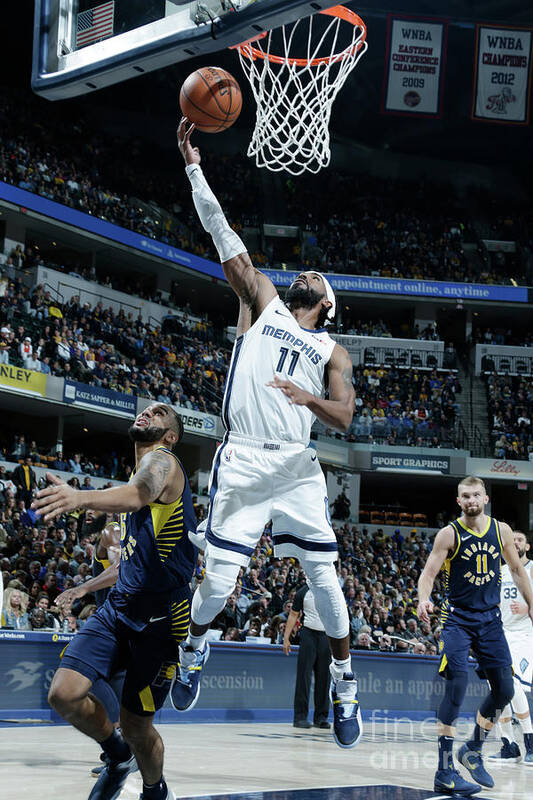 Mike Conley Art Print featuring the photograph Memphis Grizzlies V Indiana Pacers by Ron Hoskins
