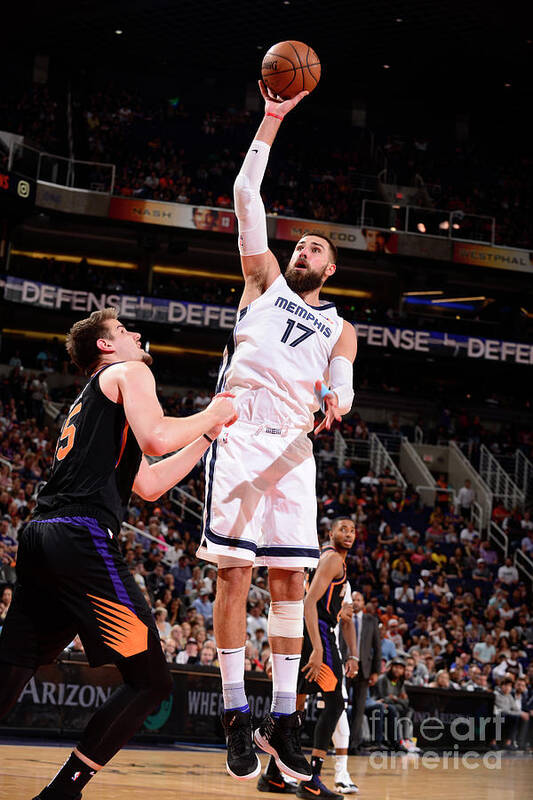 Jonas Valanciunas Art Print featuring the photograph Memphis Grizzlies V Phoenix Suns #2 by Barry Gossage