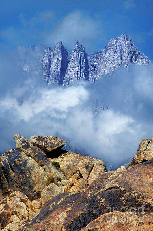 Dave Welling Art Print featuring the photograph Mount Whitney In Clouds Alabama Hills California #2 by Dave Welling