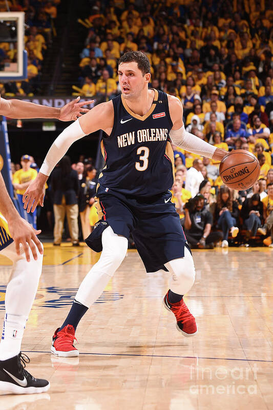 Nikola Mirotic Art Print featuring the photograph New Orleans Pelicans V Golden State by Noah Graham