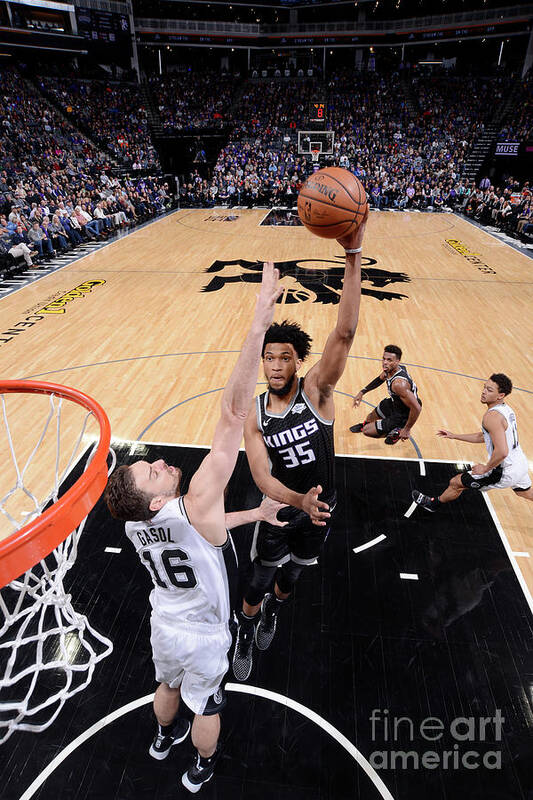 Marvin Bagley Iii Art Print featuring the photograph San Antonio Spurs V Sacramento Kings #22 by Rocky Widner