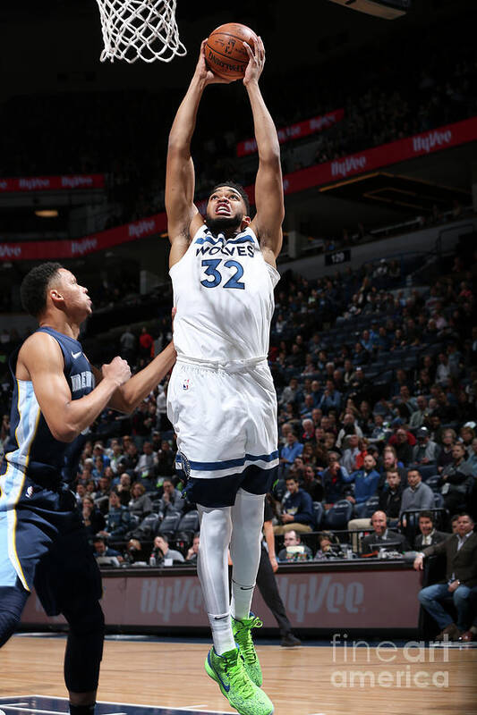 Karl-anthony Towns Art Print featuring the photograph Memphis Grizzlies V Minnesota by David Sherman