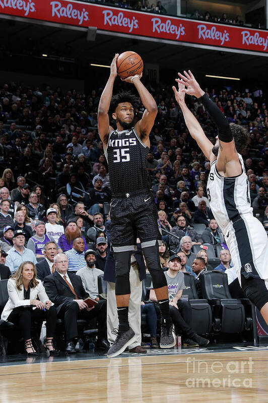 Marvin Bagley Iii Art Print featuring the photograph San Antonio Spurs V Sacramento Kings #30 by Rocky Widner