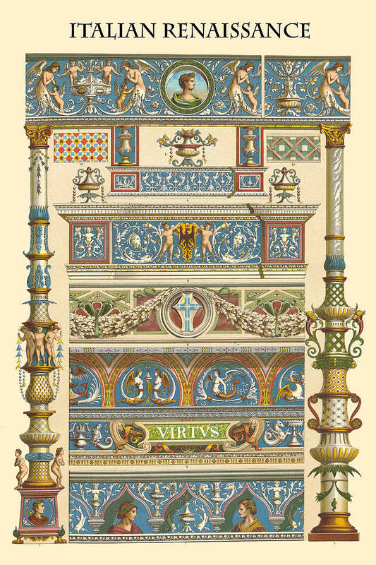 Italian Renaissance Art Print featuring the painting Ornament-ITALIAN RENAISSANCE #4 by Racinet