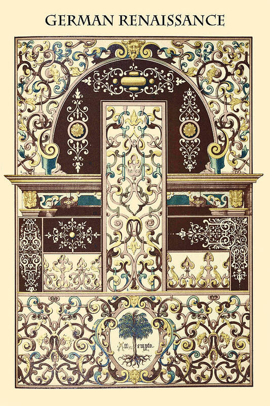 German Renaissance Art Print featuring the painting Ornament-GERMAN RENAISSANCE #5 by Racinet