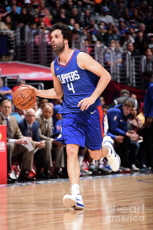 Milos Teodosic Art Print featuring the photograph New York Knicks V La Clippers #6 by Andrew D. Bernstein