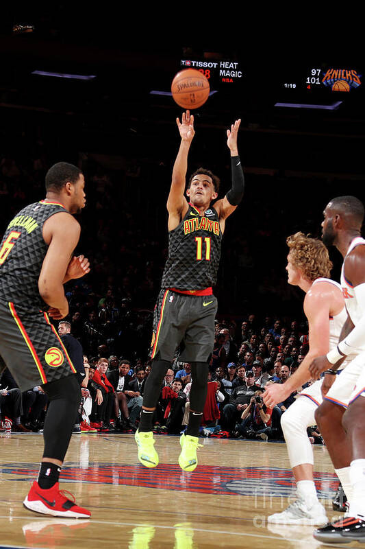 Trae Young Art Print featuring the photograph Atlanta Hawks V New York Knicks by Nathaniel S. Butler