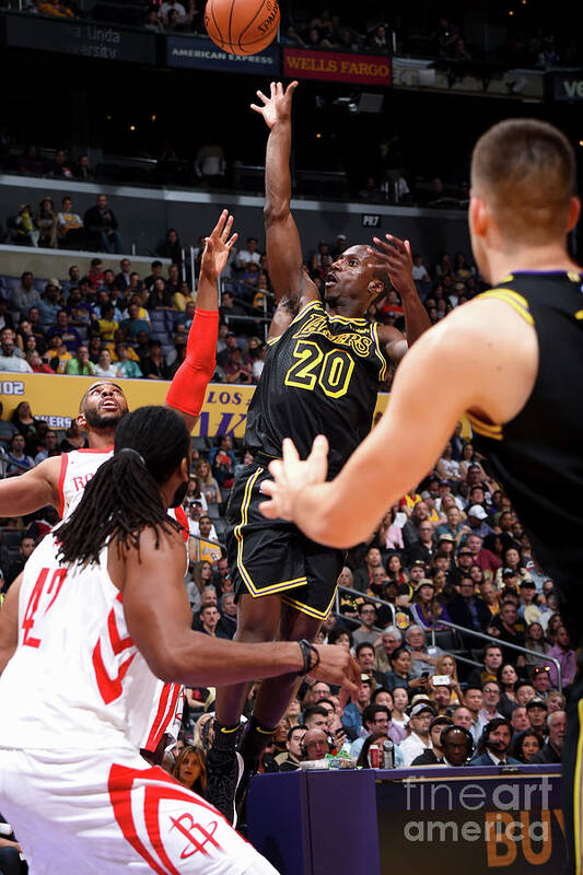 Andre Ingram Art Print featuring the photograph Houston Rockets V Los Angeles Lakers by Andrew D. Bernstein