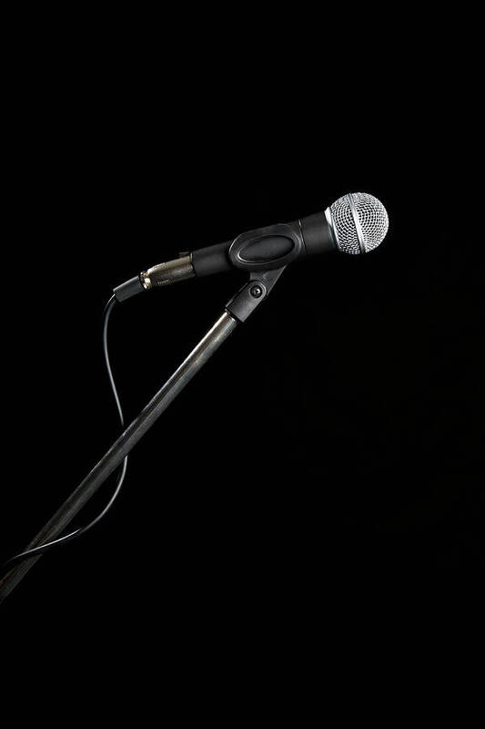 Microphone Stand Art Print featuring the photograph A Microphone by Antenna