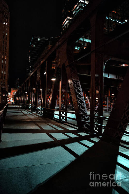 Chicago Art Print featuring the photograph Across the Bridge by Bruno Passigatti