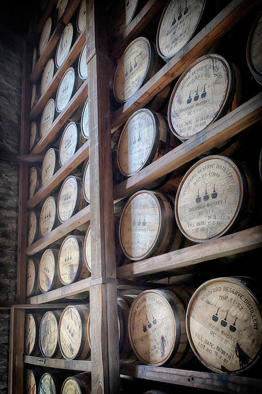 Bourbon Art Print featuring the photograph Aging Bourbon at Woodford Reserve by Susan Rissi Tregoning