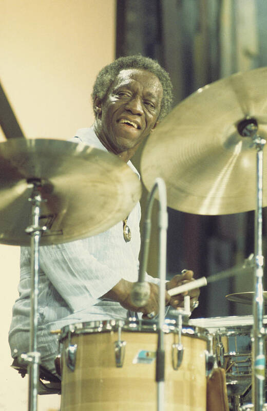 Concert Art Print featuring the photograph Art Blakey Performs On Stage In Montreux by Andrew Putler