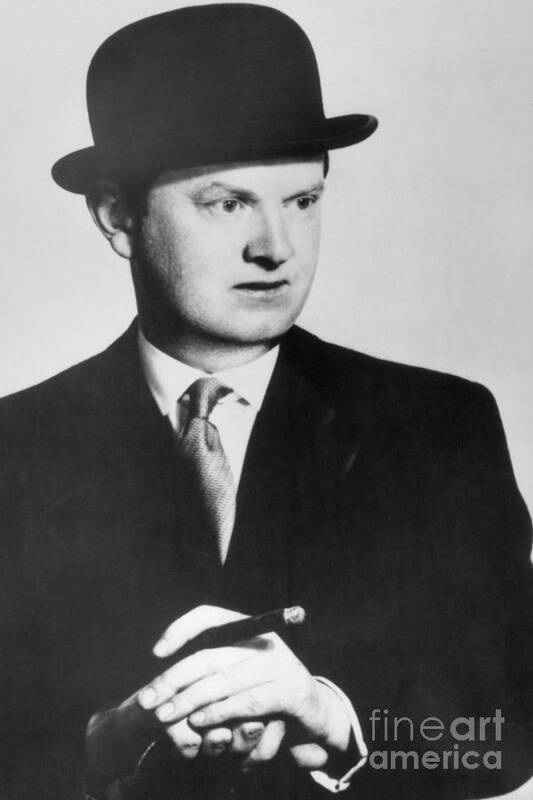 People Art Print featuring the photograph Author Evelyn Waugh Posing With Cigar by Bettmann