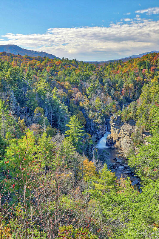 Color Art Print featuring the photograph Autumn at Linville Falls by Nunweiler Photography