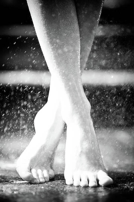 Ballet Dancer Art Print featuring the photograph Barefoot Dancer Practicing Ballet In by Olivia Bell Photography