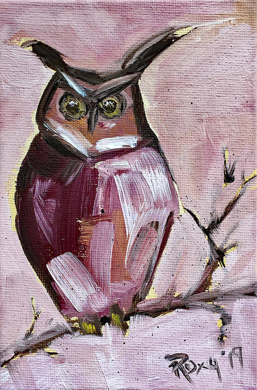 Owl Art Print featuring the painting Barn Owl by Roxy Rich