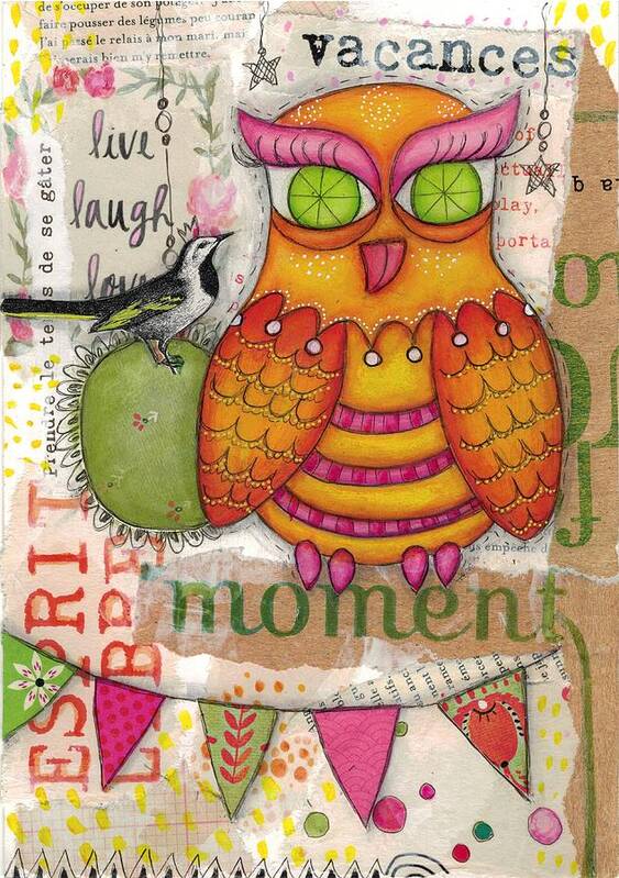 Illustration Art Print featuring the mixed media Beautifowl by Barbara Orenya