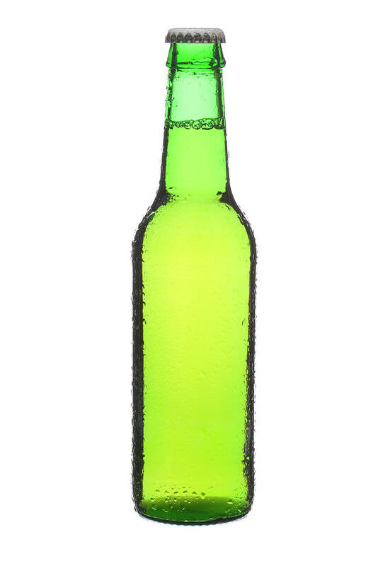 White Background Art Print featuring the photograph Beer Bottle by Micropic
