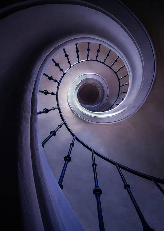 Staircase Art Print featuring the photograph Blueberry spiral staircase by Jaroslaw Blaminsky