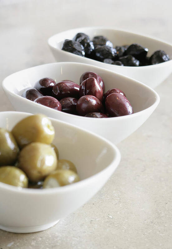 Olive Art Print featuring the photograph Bowls Of Olives by Katrina Wittkamp