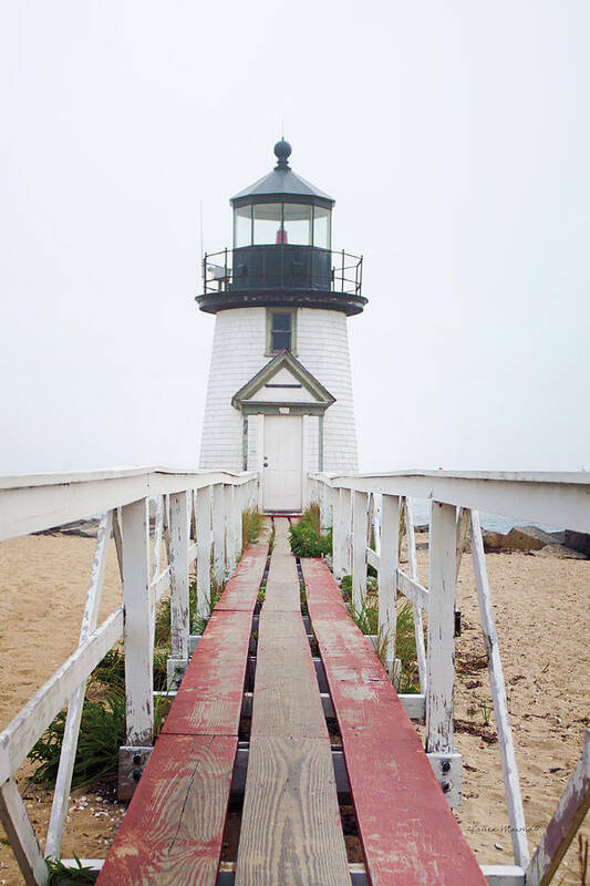 Architecture Art Print featuring the painting Brant Point Lighthouse by Laura Marshall