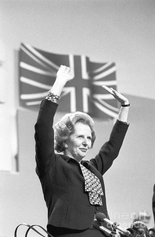 Margaret Thatcher Art Print featuring the photograph British Prime Minister Margaret Thatcher by Bettmann