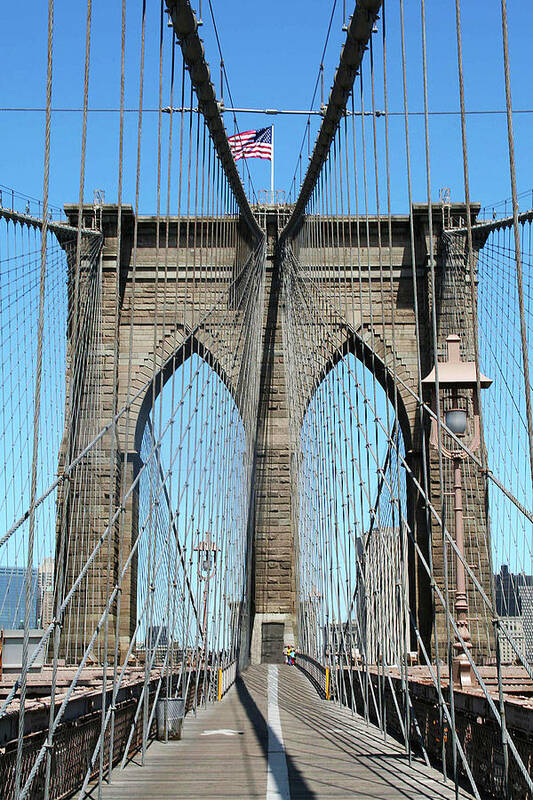 Brooklyn Bridge Art Print featuring the photograph Brooklyn Bridge - New York, N.Y. by Richard Krebs