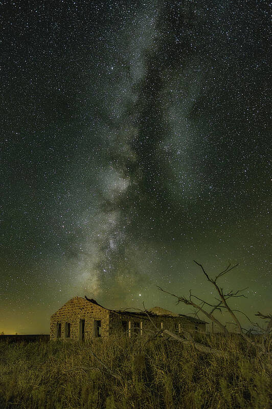 Milky Way Art Print featuring the photograph Built Their House Out of Stone by James Clinich
