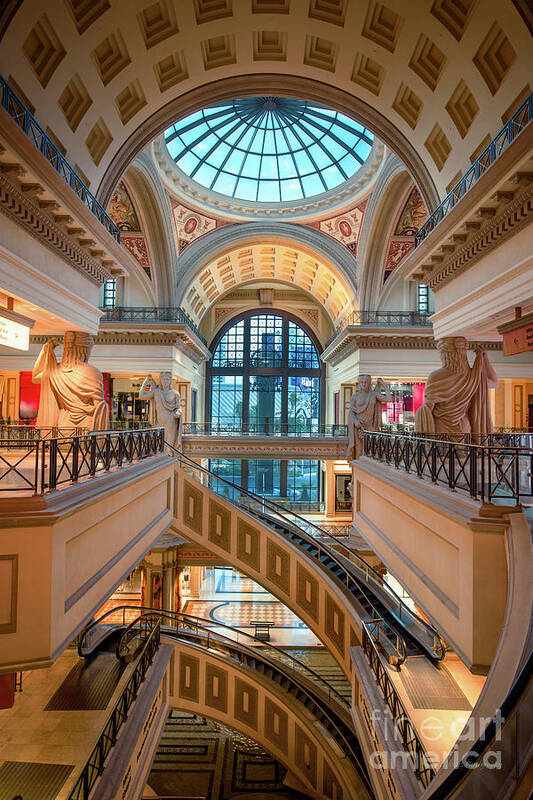 Caesars Palace Forum Shops Staircase from the 3rd Story Art Print
