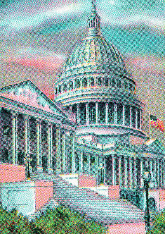 America Art Print featuring the drawing Capitol building by CSA Images