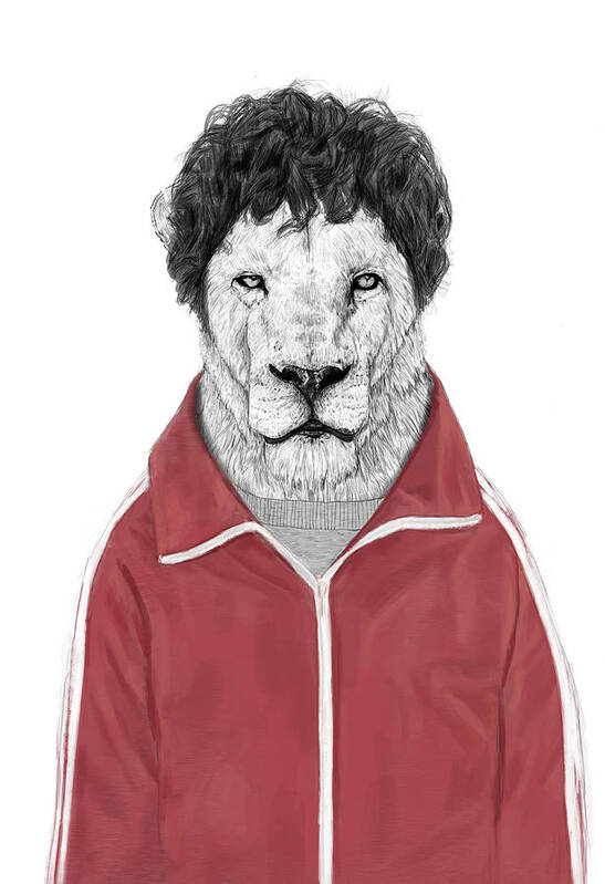 Lion Art Print featuring the drawing Chas by Balazs Solti
