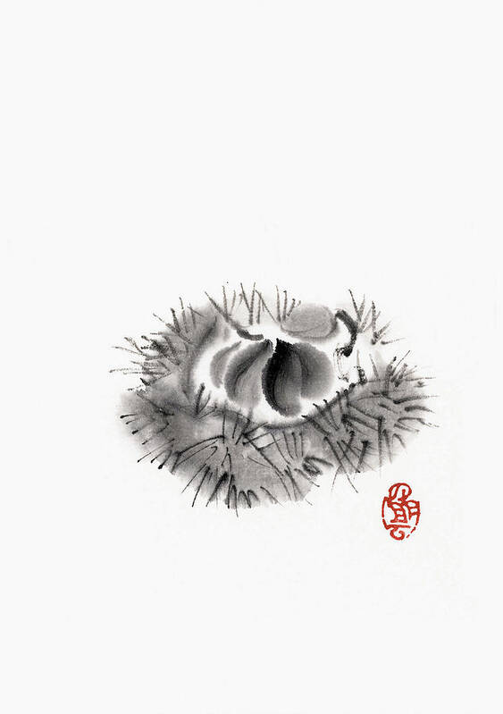 Ink And Brush Art Print featuring the digital art Chestnut by Daj
