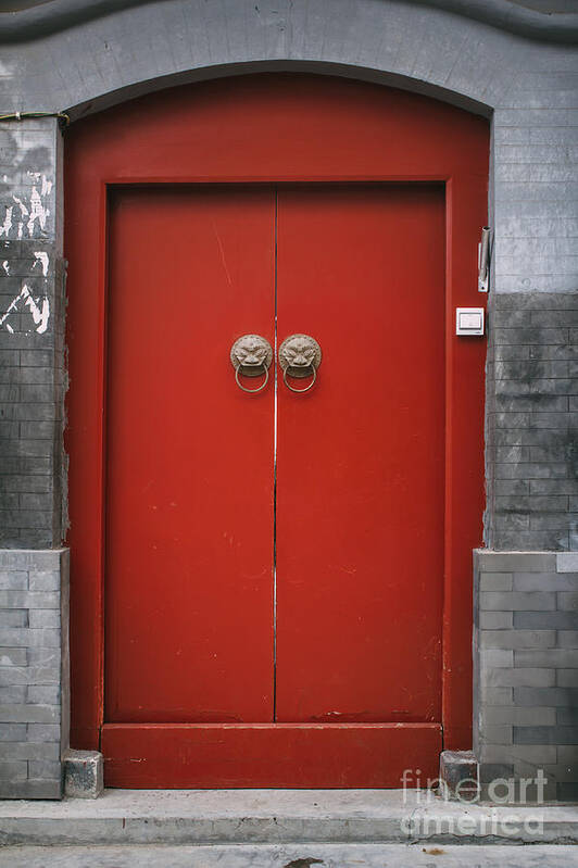 Door Art Print featuring the photograph Chinese Antique Door In Beijing Hutong by Long8614