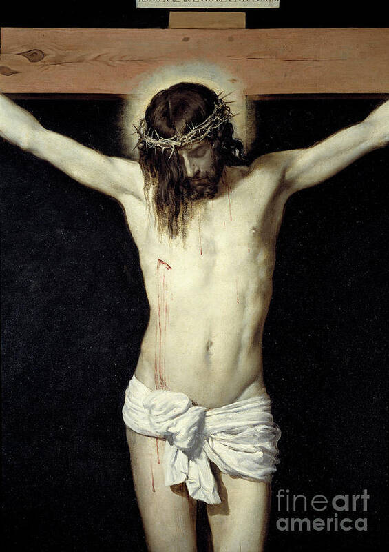 Art Art Print featuring the painting Christ Crucified, Detail by Velazquez