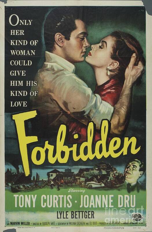Forbidden Art Print featuring the painting Classic Movie Poster - Forbidden by Esoterica Art Agency