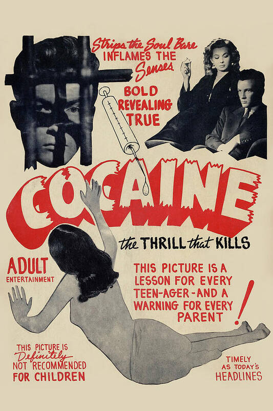Drug Art Print featuring the painting Cocaine: The Thrill the Kills by Unknown