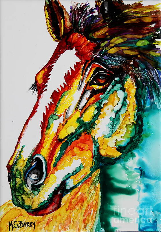 Horse Art Print featuring the painting Dakota by Maria Barry