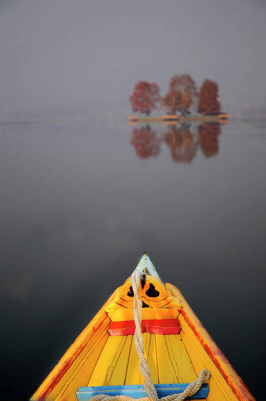 Tranquility Art Print featuring the photograph Dal Lake, Srinagar, Kashmir - A Shikara by Anoop Negi