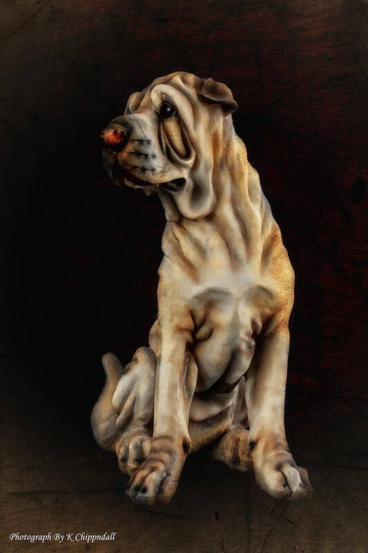 Dog Portrait Art Print featuring the digital art Dog portrait 63 by Kevin Chippindall