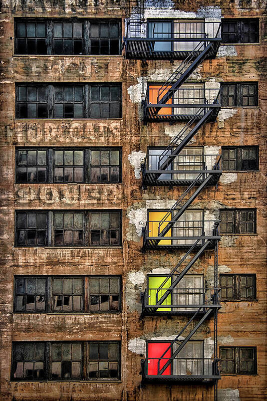 Ladders Art Print featuring the photograph Downtown Los Angeles by Roxana Labagnara