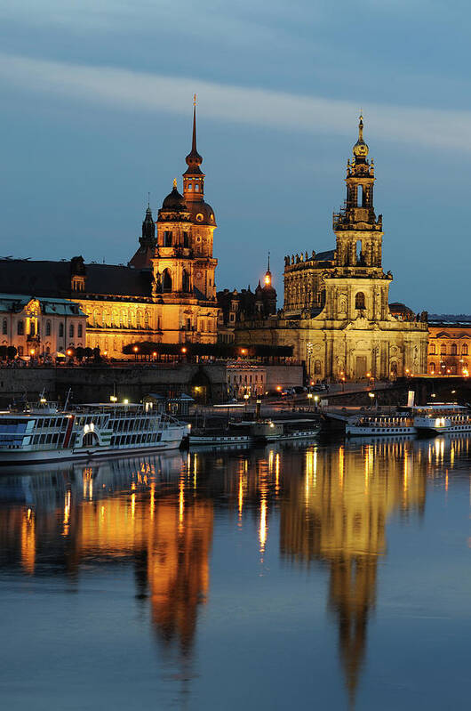 Outdoors Art Print featuring the photograph Dresden Brühl`s Terrace With Hofkirche by Rolphus