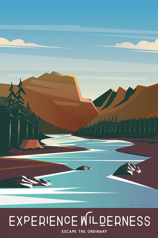 Adventure Art Print featuring the painting Experience The Wilderness by Omar Escalante