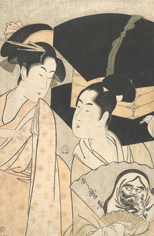 19th Century Art Art Print featuring the relief Fan Vendor by Kitagawa Utamaro