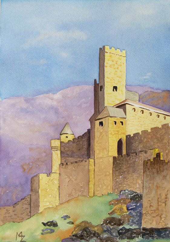 Castle Art Print featuring the painting Fantasy Castle by Margaret Zabor
