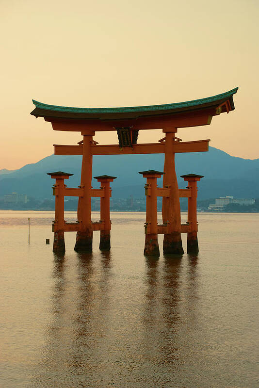 Tranquility Art Print featuring the photograph Floating Torii At Itsukushima Shrine At by Craig Pershouse