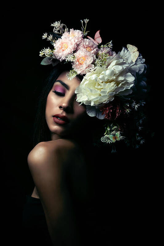 Woman Art Print featuring the photograph Floral Beauty by Prithul Das