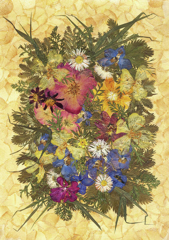Flower Fantasy 14 Art Print featuring the painting Flower Fantasy 14 by Dryflowersart